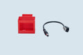 Replacement battery caddy mounts 9v battery to eevmate adapter cable